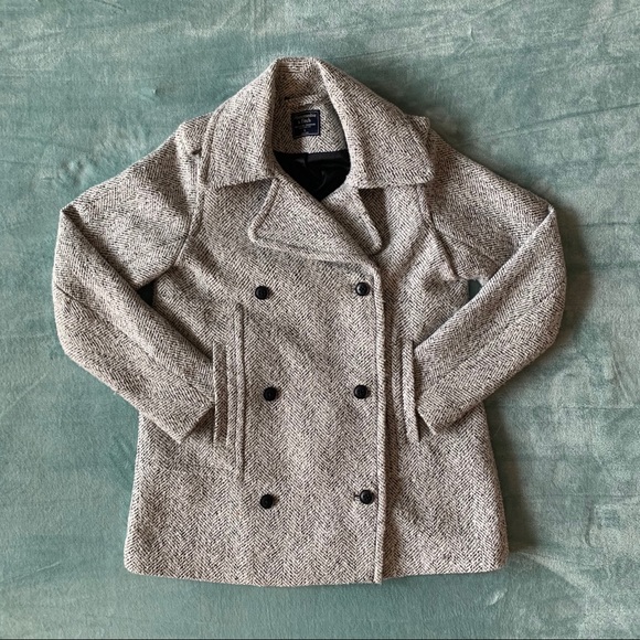 Abercrombie and Fitch Wool-Blend Pea Coat - Picture 3 of 5